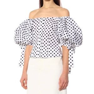 Caroline Constas “Nella” polka dot top